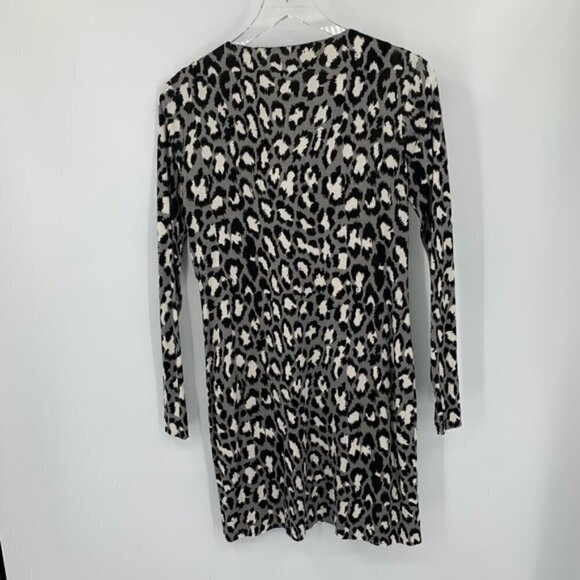 DVF Diane von Furstenberg Reina Spotted cat gray tunic dress silk leopard new 10 - Picture 2 of 6